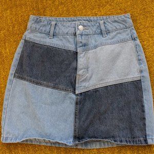 Wild Fable Denim Patchwork Skirt